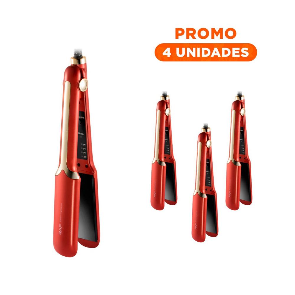 Pack6 Alisador de Cabello de Calor Estable para Peinado Diario Rojo Pro