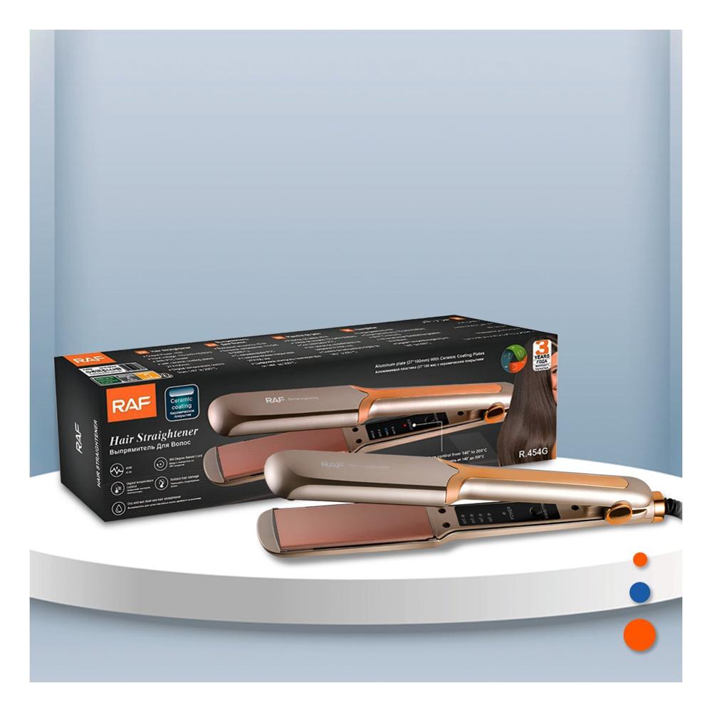 Plancha de Cabello con Placas Lisas para Alisado Uniforme y Brillo Dorado