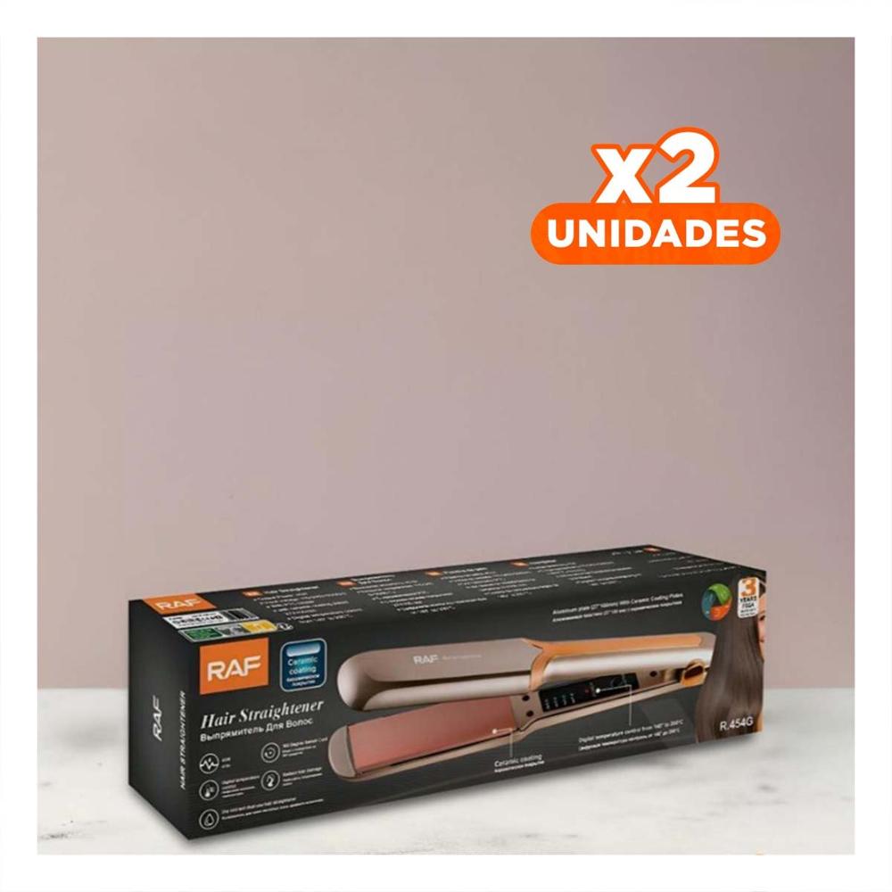 Pack2 Moldeador de Cabello de Calor Uniforme para Peinado Diario Dorado YPapel Regalo