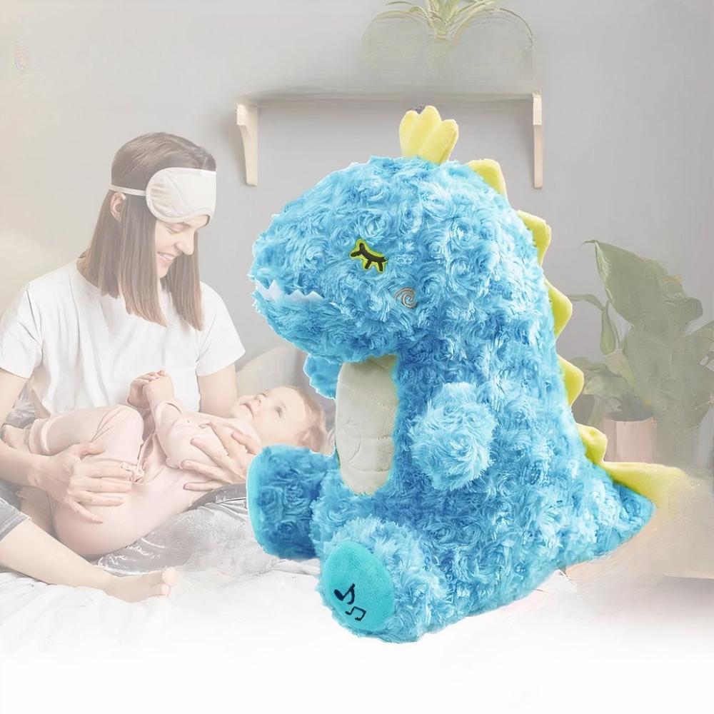 PELUCHE FELPA FORMA DINOSAURIO COLOR CELESTE