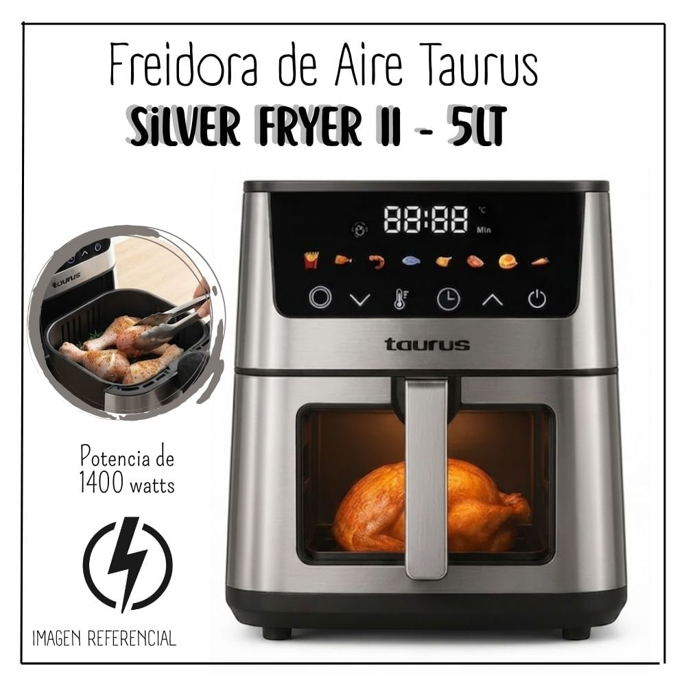 FREIDORA DE AIRE TAURUS SILVER FRYER II  5 L