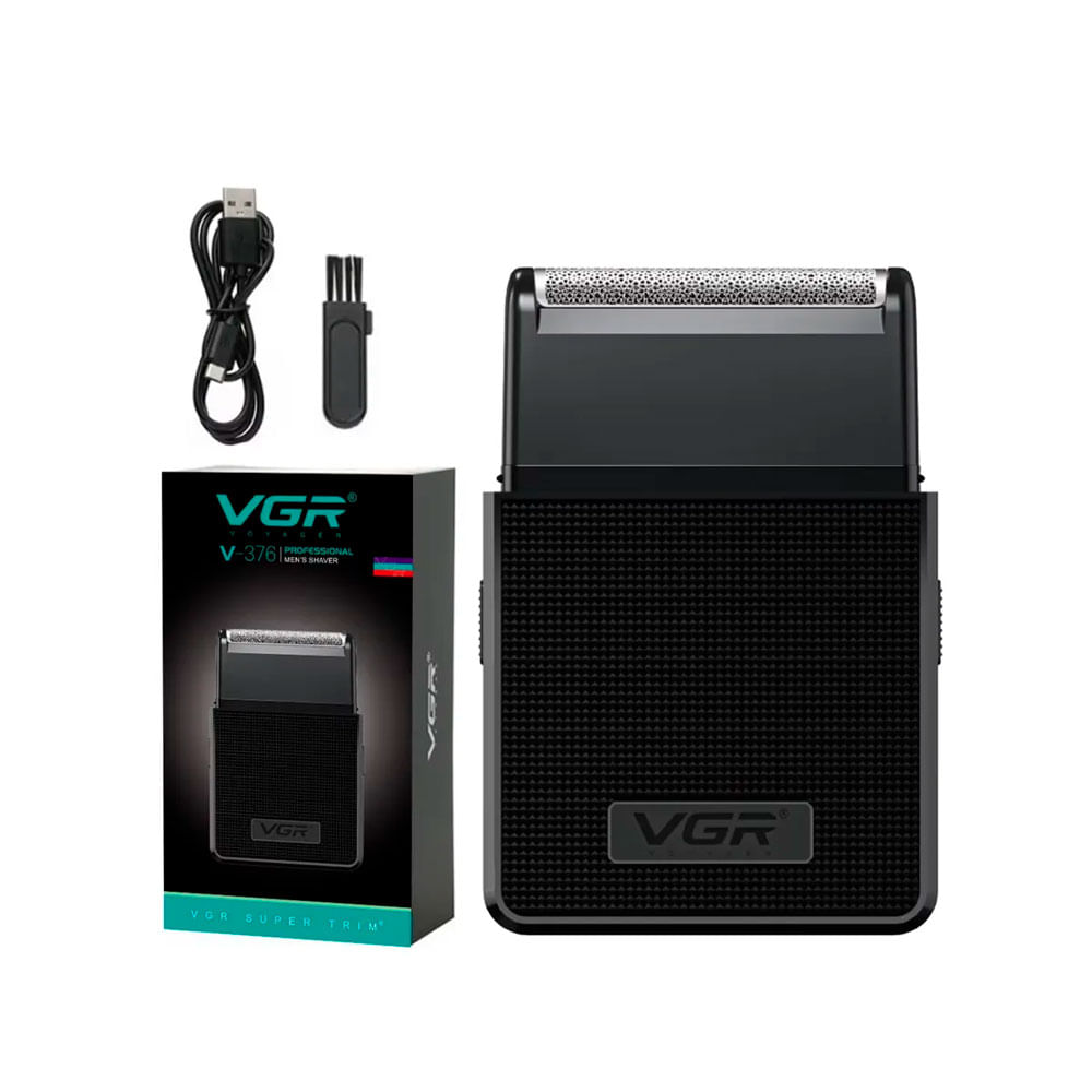 VGR V-376 Mini Shaver Afeitadora Eléctrica Recargable Portátil Negro