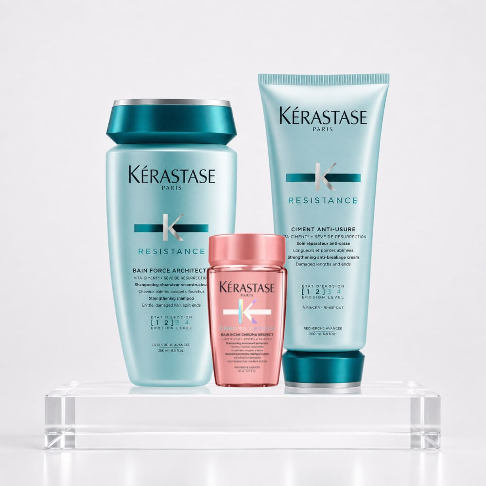 Kerastase resistance pack reparación shampoo 250 ml acondicionador 200 ml travel