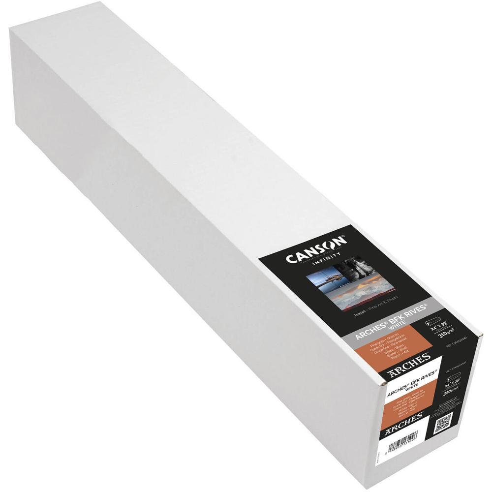 Canson Infinity Papel Fotográfico Arches BFK Rives Blanco 24 pulgadas x 39 pies 310 gsm