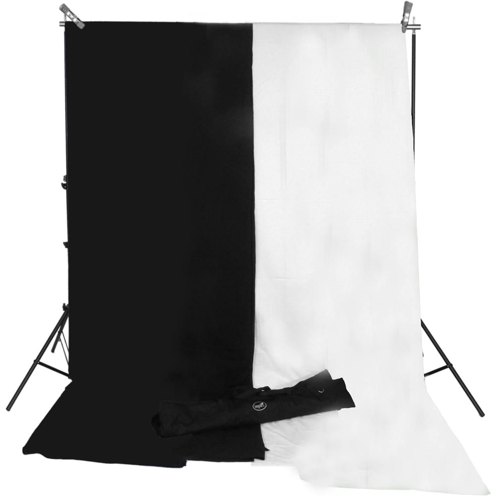 Impact Kit de Sistema de Fondo con Muselinas Negras y Blancas 10 x 12 pies