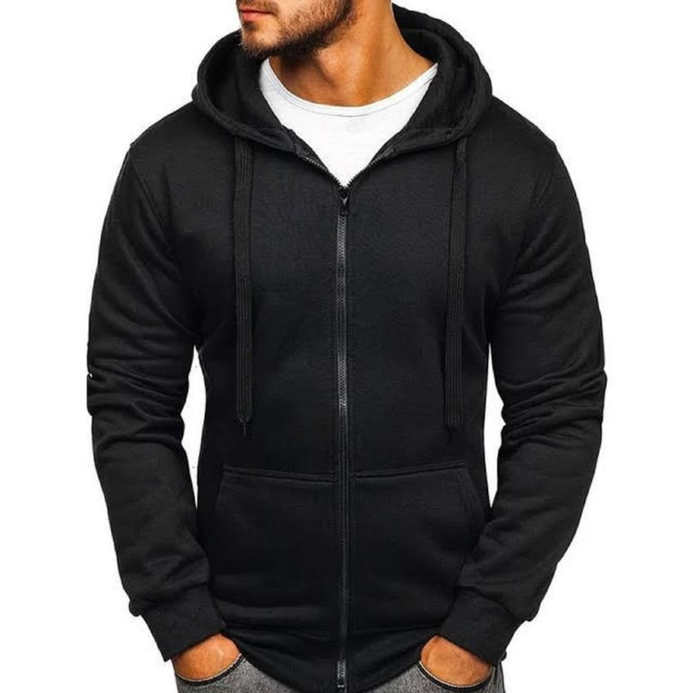 CASACA CON CAPUCHA NEGRA L Negro