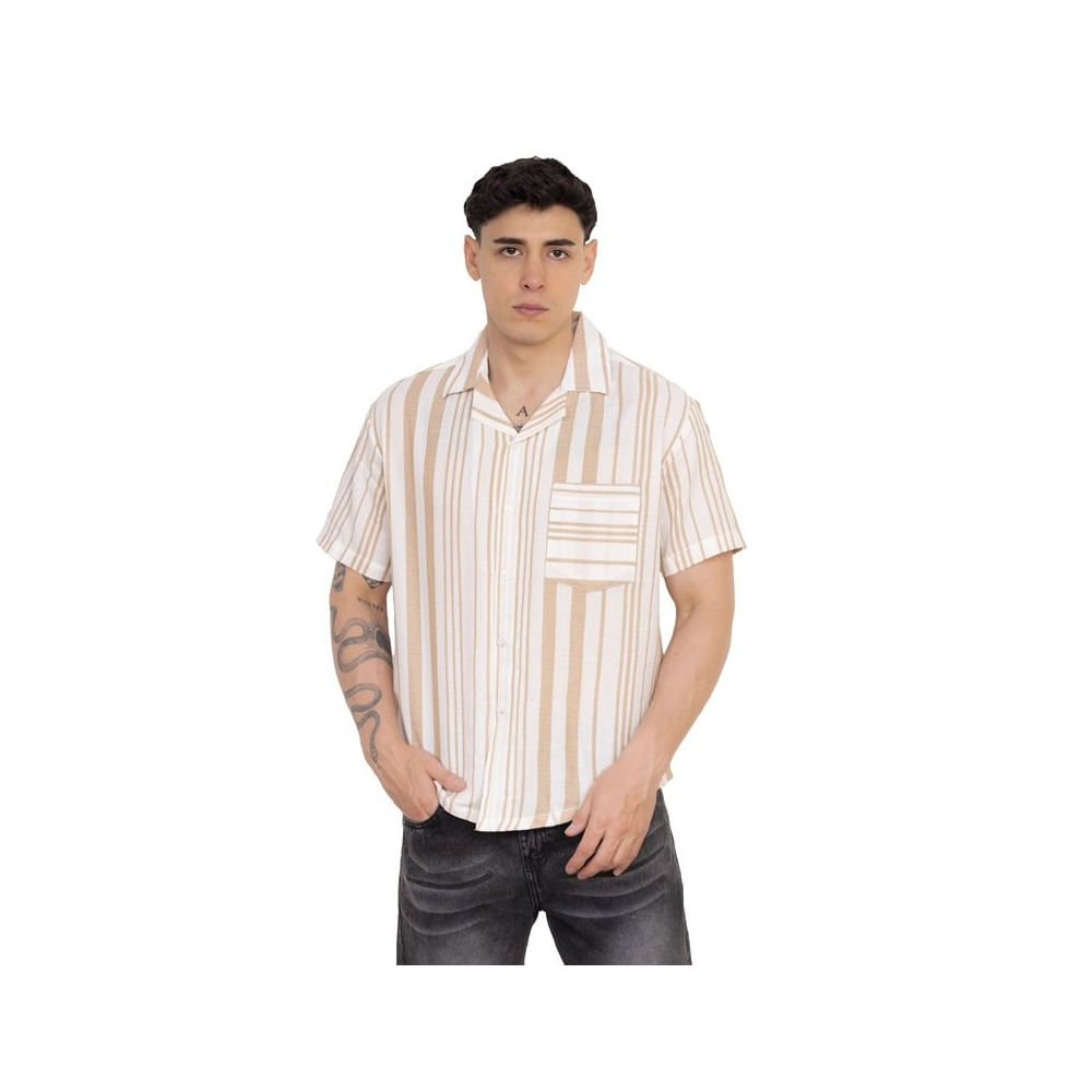 Camisas New Stars de Lino- Camello L Camel