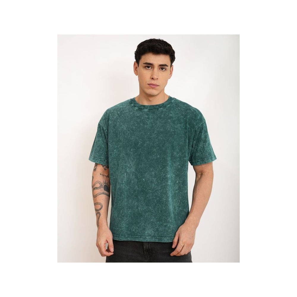 Polo manga corta- AcidWash-Verde Botella M Verde Botella
