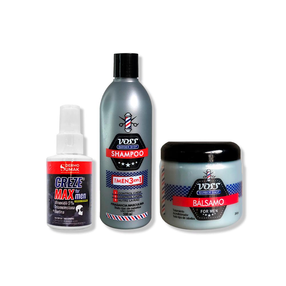 Creze Max Formen 60ml + Shampoo Voss + Acondicionador De Balsamo Voss