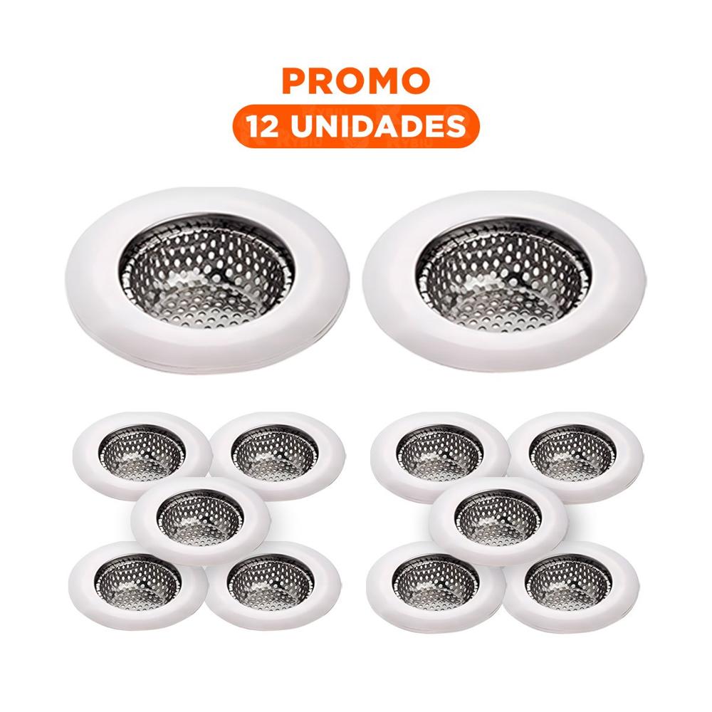 Pack12 Colador para Tuberia 7cm en Color Plateado de Facil Instalacion