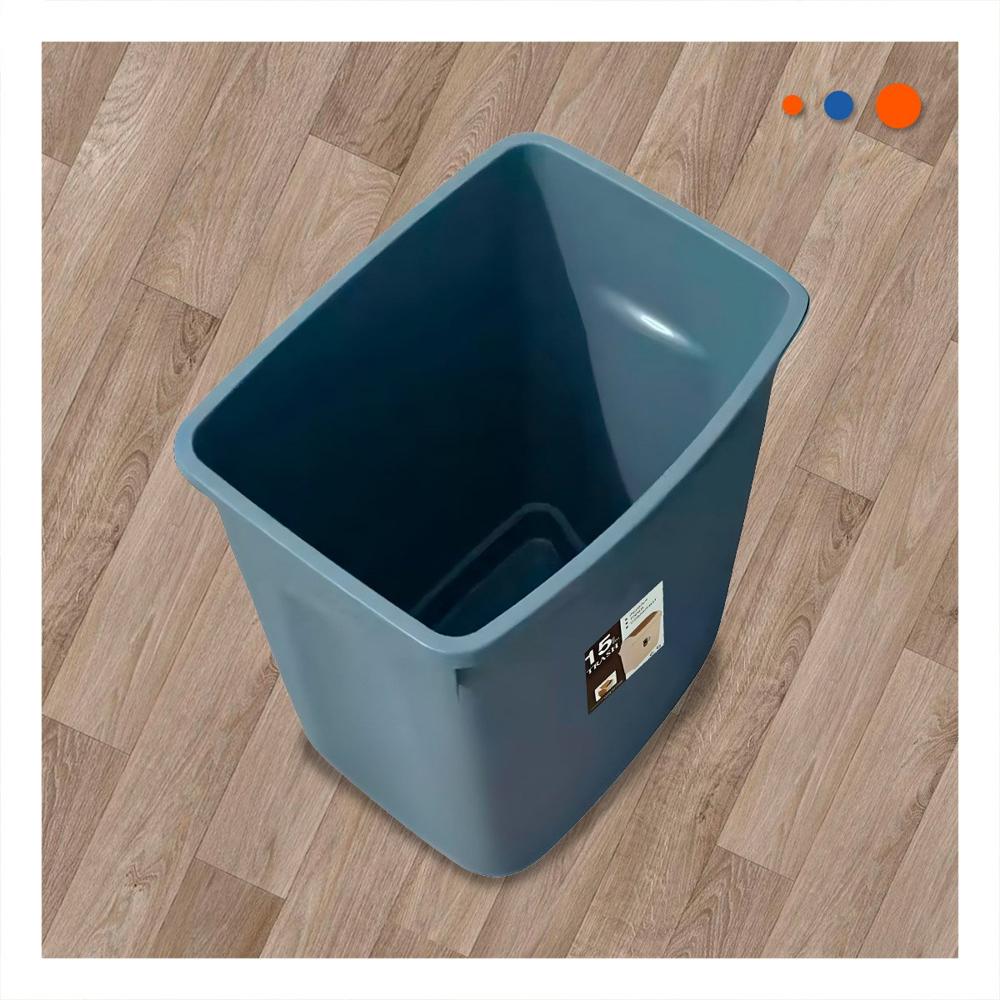 Tacho de Basura Color Azul con Tapa Tipo Vaiven y Volumen 15L Y Notas