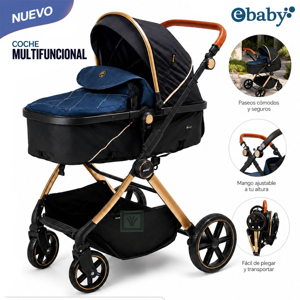 Coche Cuna Moisés SIGNAL Ebaby EB182 Azul