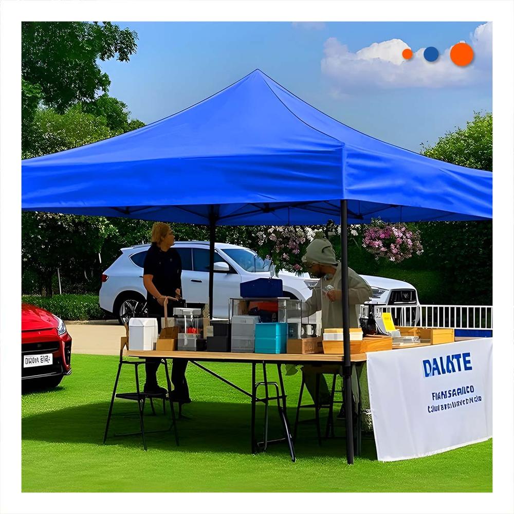 Toldo Plegable Color Azul Dimensiones 3x3x2.3m para Exterior Y Papel Regalo