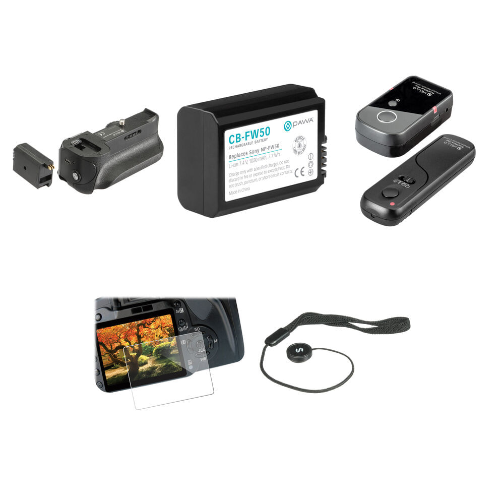 Vello Kit de Accesorios para Sony Alpha a6300 y a6400 - Grip de Batería - Batería de Liti