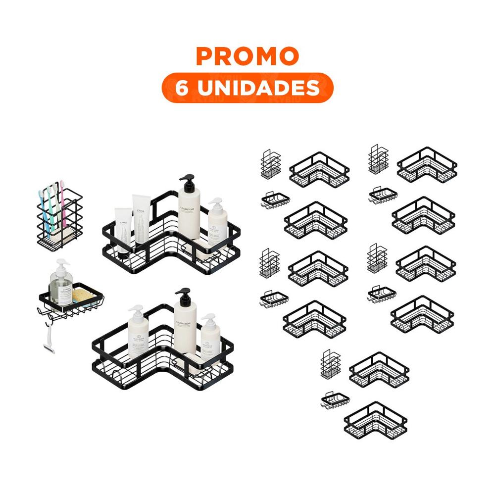 Pack6 Modulo Esquinero Resistente 5 Piezas Negro Organizacion Diaria Hogar YRegalo Sticker