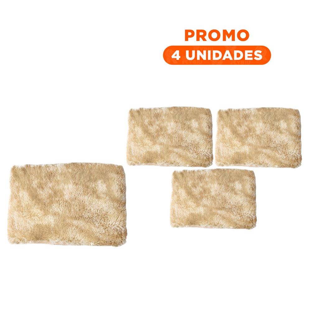 Pack4 Tapete Rectangular con Dimensiones 40x60cm Peluche Camello y Crema