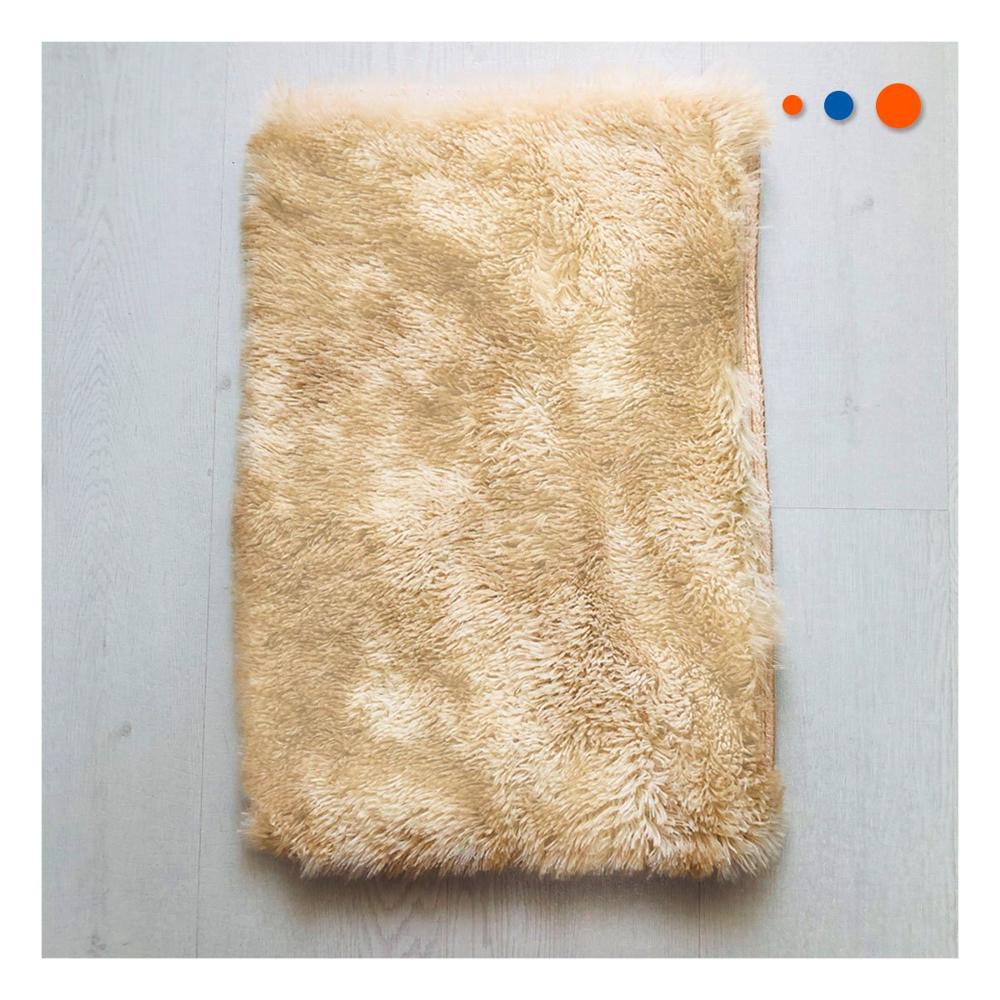 Alfombra Camello y Crema Rectangular con Dimensiones 40x60cm y Textura Peluche YPapel Regalo