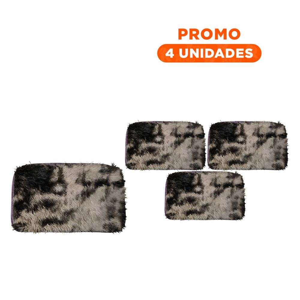 Pack2 Tapete Dimensiones 40x60cm Marron y Crema con Acabado Peluche Rectangular YPapel Regalo