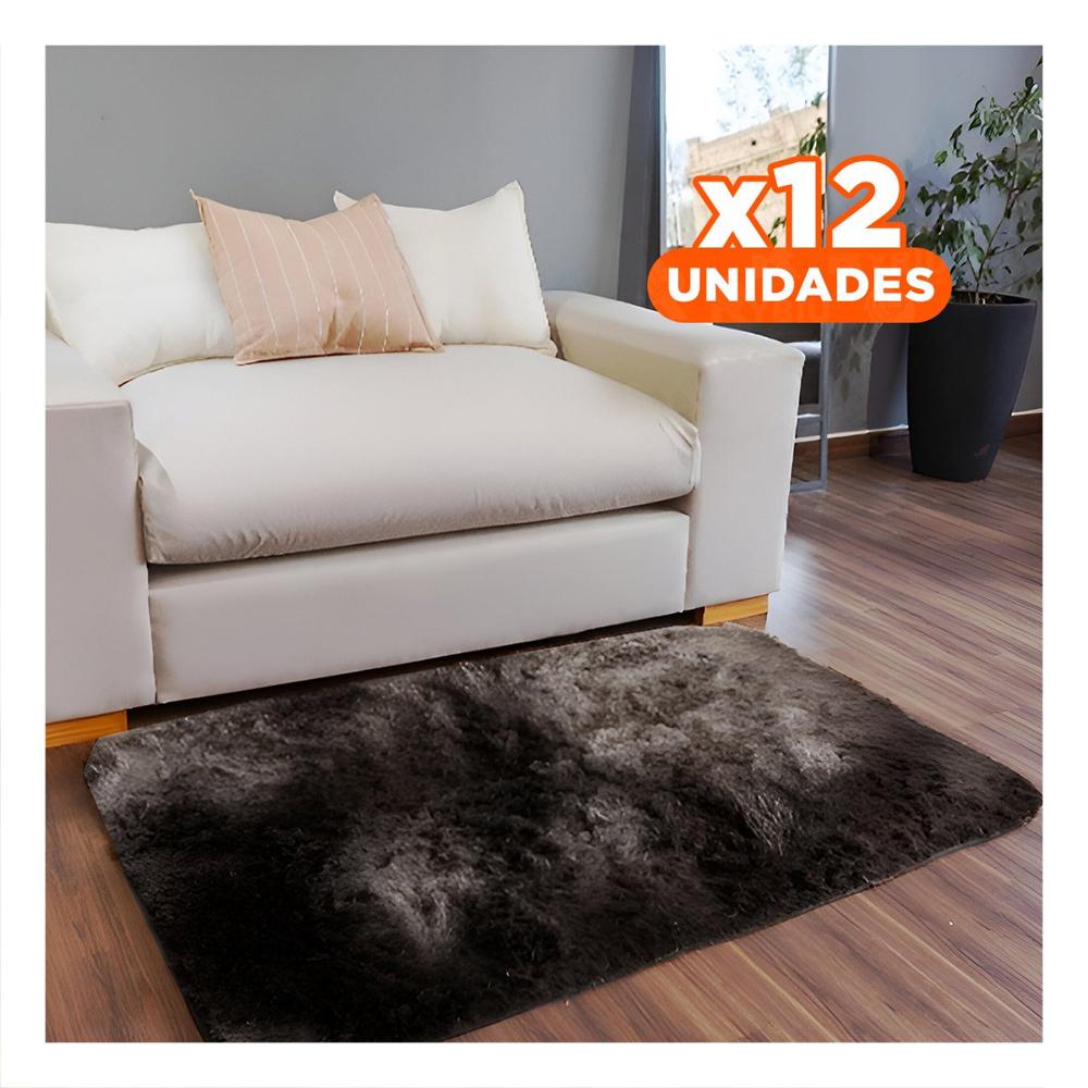 Pack12 Base Rectangular Dimensiones 40x60cm de Textura Peluche Marron y Crema YPapel Regalo