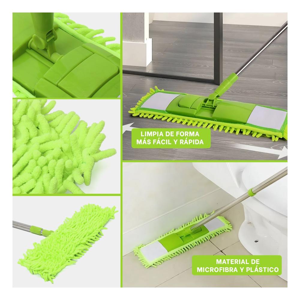 Trapedor Rectangular de Microfibra Verde de Secado Rapido Uso Diario Y Ligas Regalo