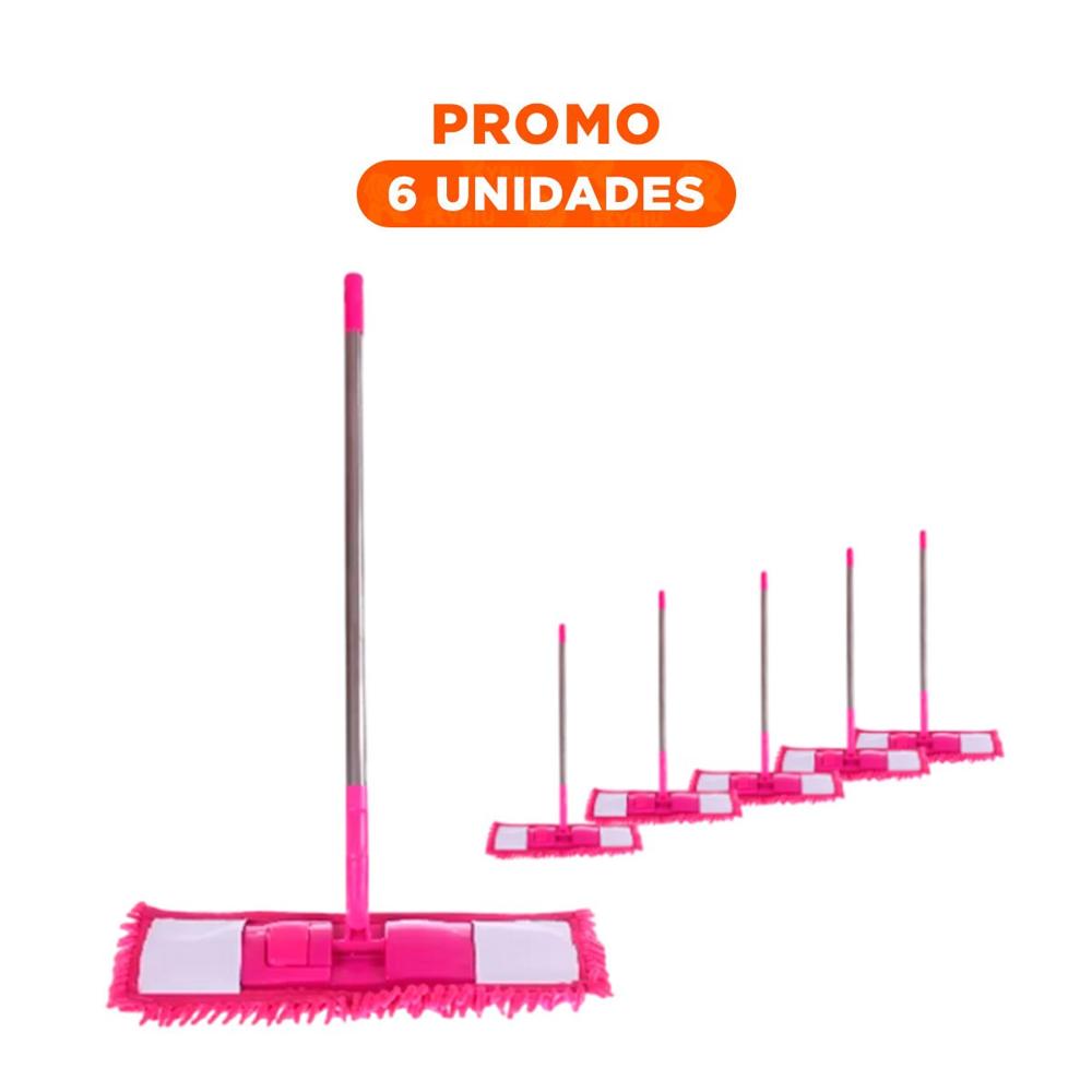 Pack6 Repuesto Rectangular de Microfibra Fucsia Absorbente Uso Domestico