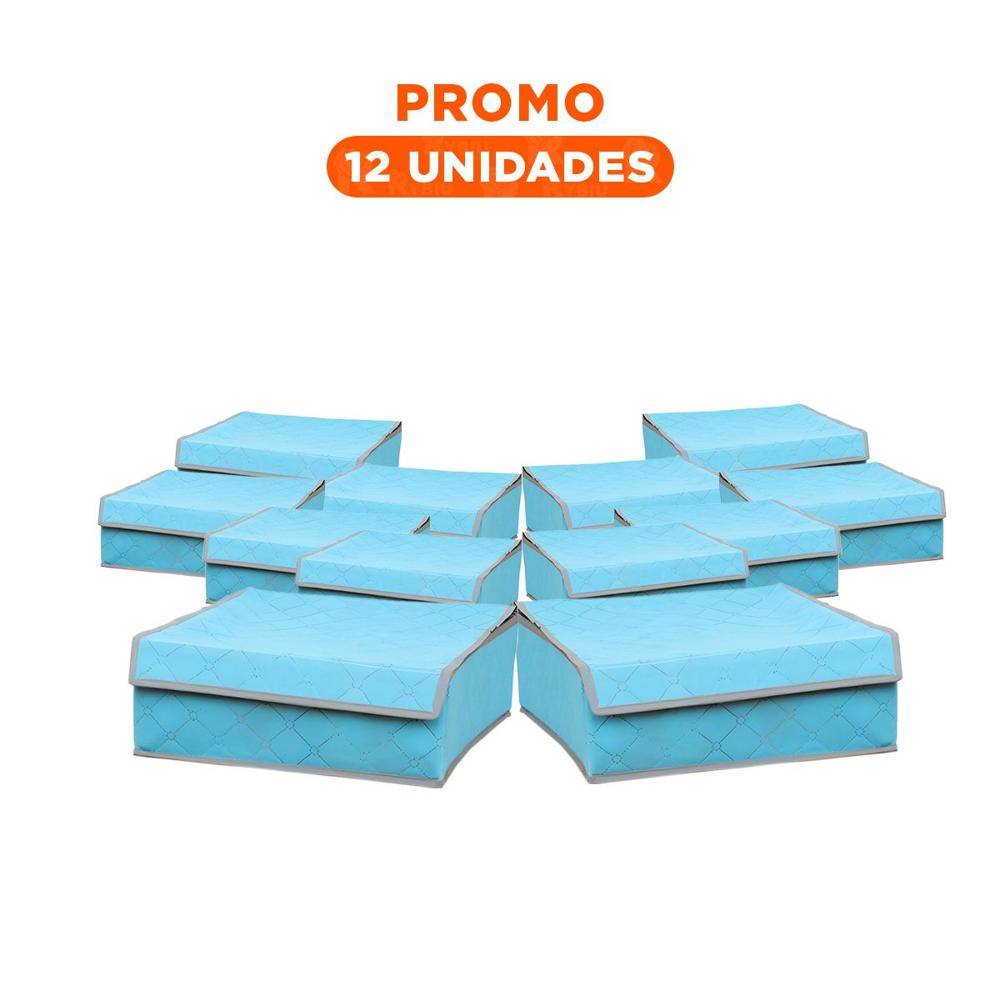 Pack12 Modulo Organizador para Ropa Interior 24 Divisiones Celeste Orden Plus