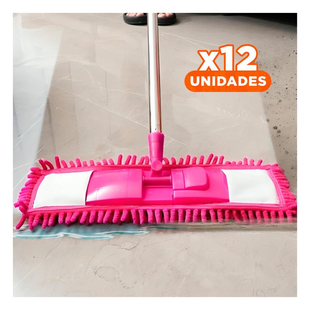 Pack12 Fibra Rectangular de Microfibra Fucsia Absorbente Uso Domestico Y Regalo Sticker