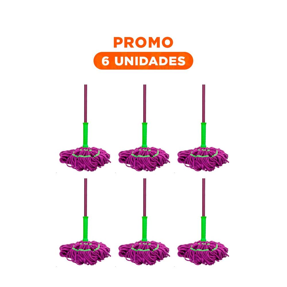 Pack6 Escurridor Giratorio con Autoexprimidor para Limpieza General del Hogar Y Regalo Sticker