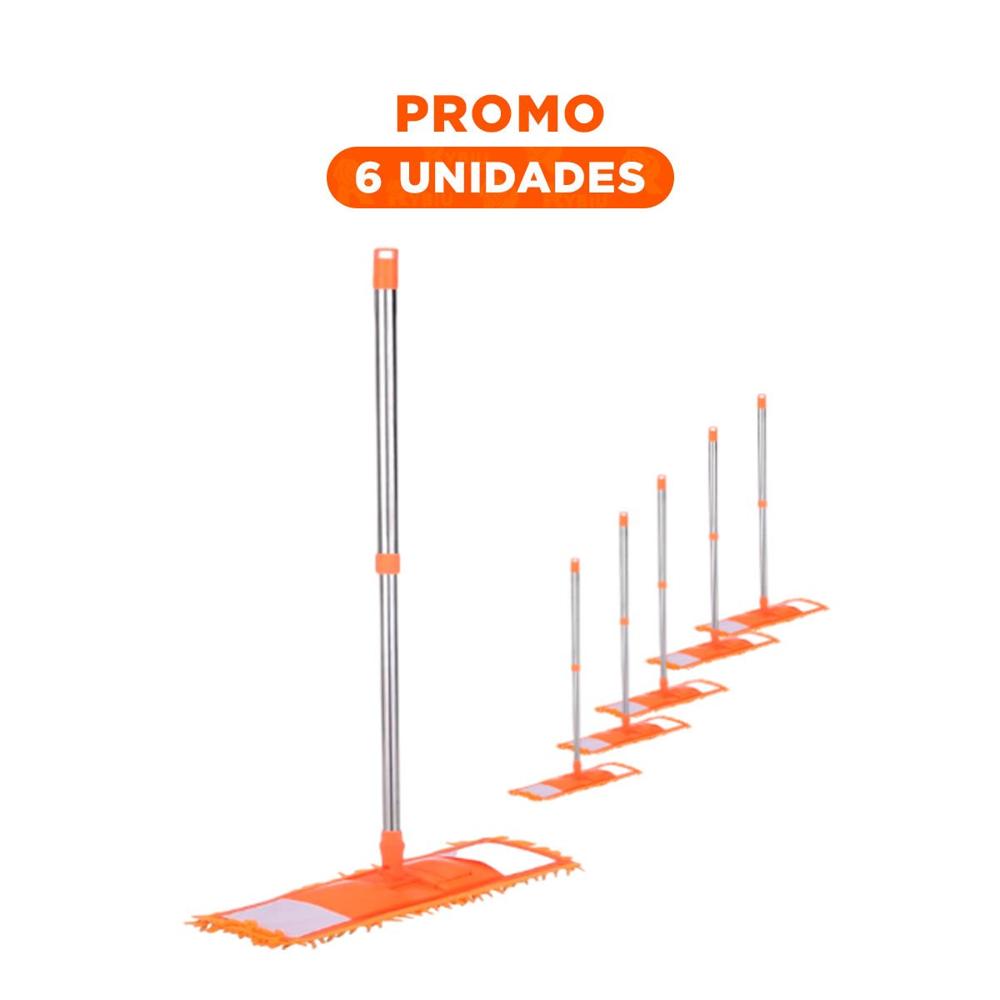 Pack6 Repuesto Rectangular de Microfibra Naranja Secado Rapido Uso Diario Y Regalo Sticker