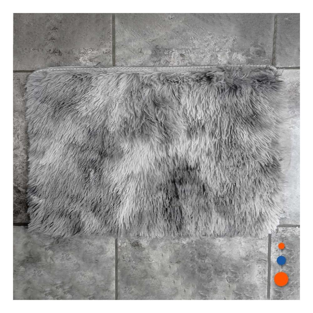 Alfombra Rectangular de Textura Peluche Plomo con Dimensiones 40x60cm