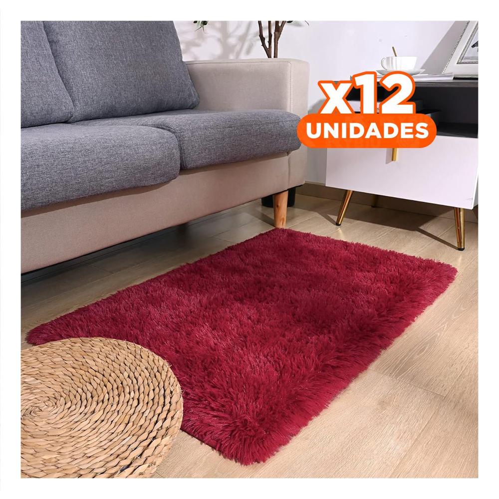 Pack12 Base Rectangular Dimensiones 40x60cm de Textura Peluche Fucsia y Guinda Y Papel Regalo