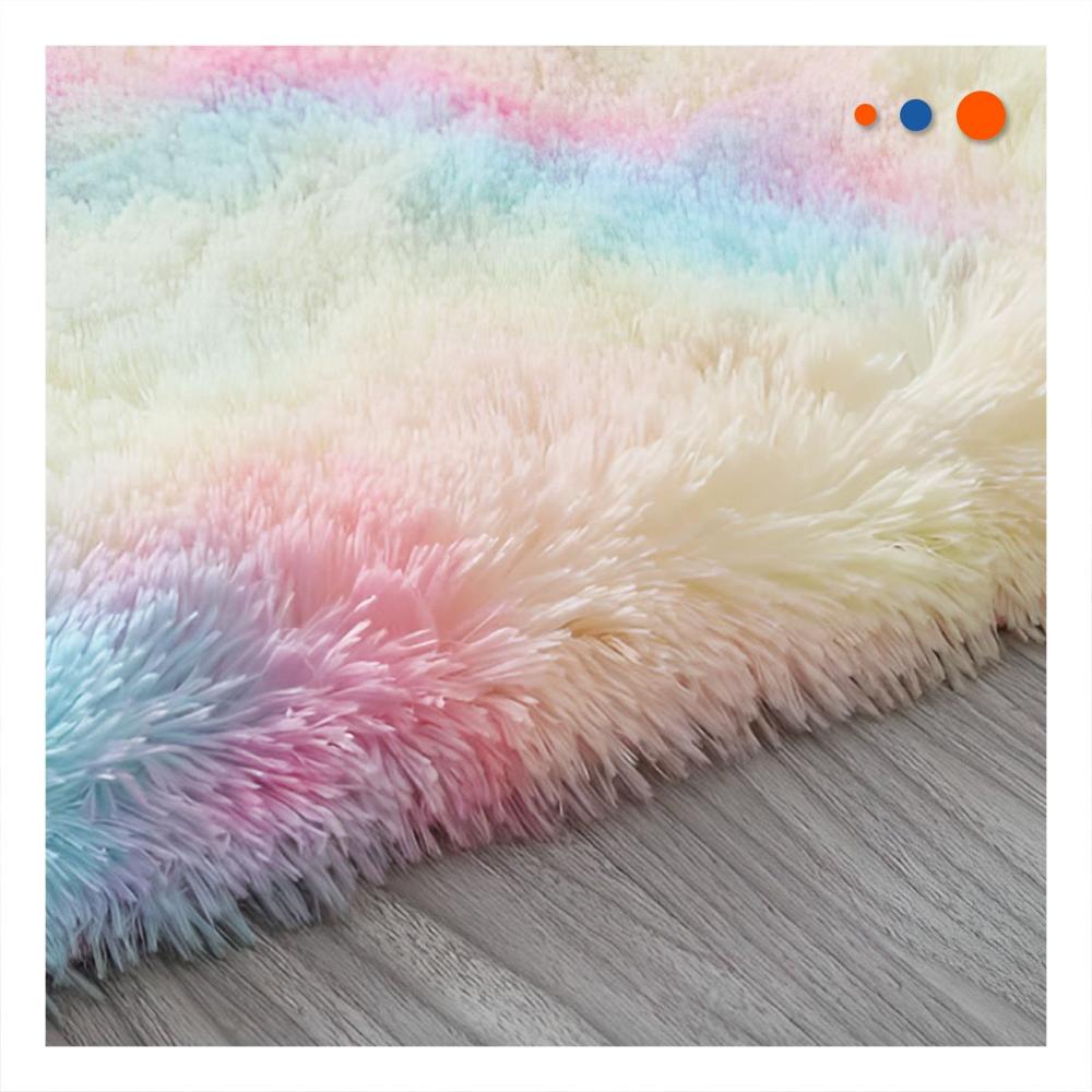Alfombra Rectangular de Textura Peluche Multicolor con Dimensiones 40x60cm