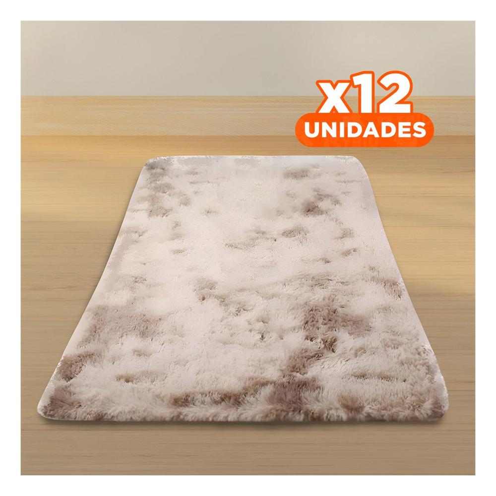 Pack12 Base Rectangular Dimensiones 40x60cm de Textura Peluche Blanco y Camello Y Papel Regalo