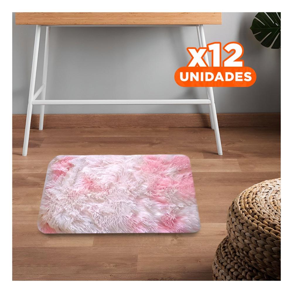 Pack12 Base Rosado y Blanco Rectangular Peluche 40x60cm YRegalo Sticker
