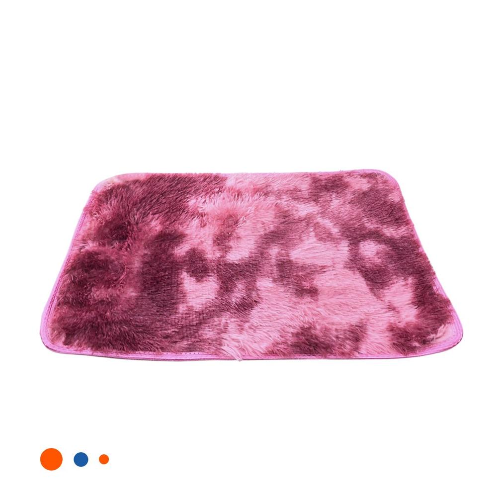 Alfombra con Dimensiones 40x60 Rectangular de Textura Peluche Guinda y Rosado Y Regalo Sticker