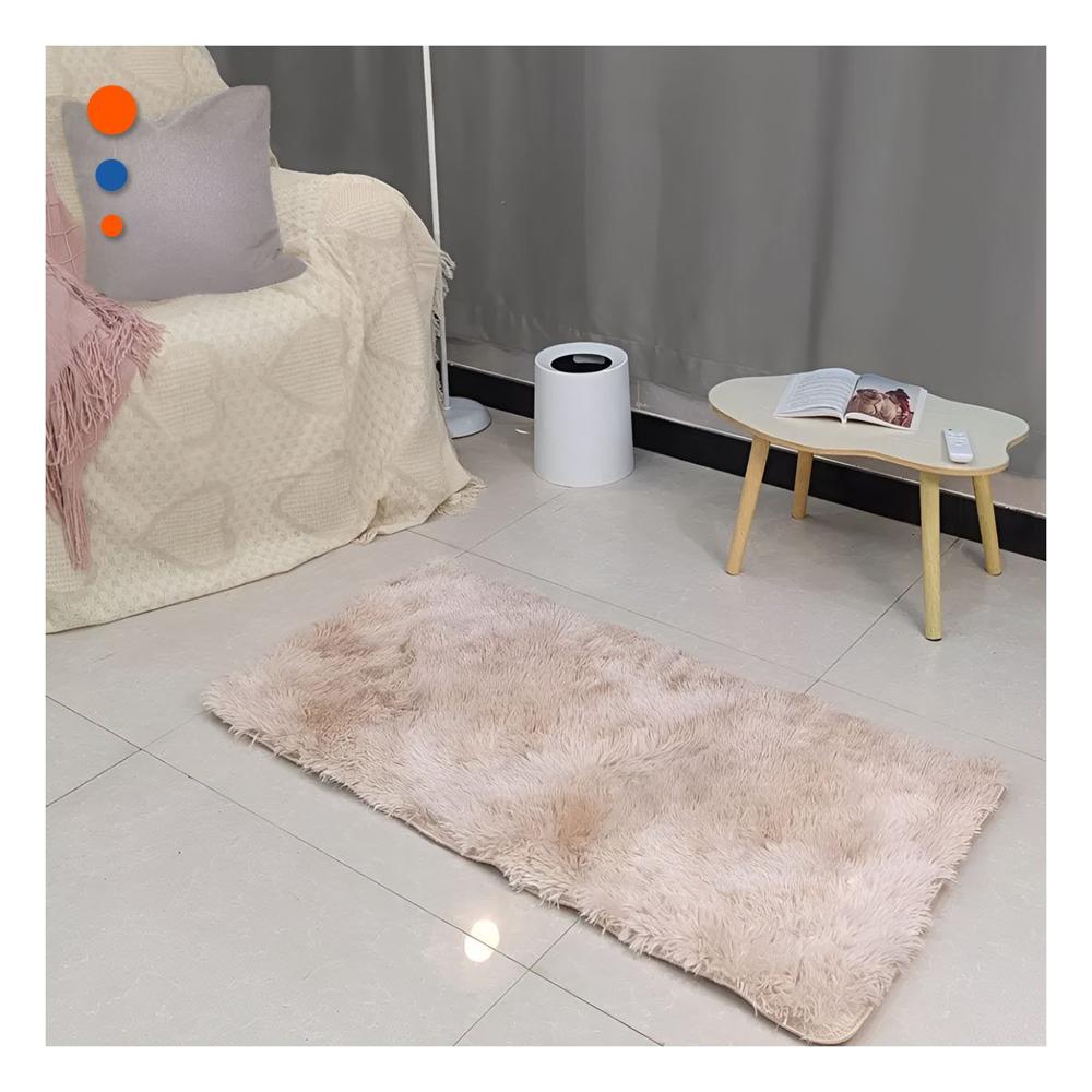 Alfombra de Textura Peluche Rectangular con Blanco y Camello Dimensiones 40x60cm Y Notas