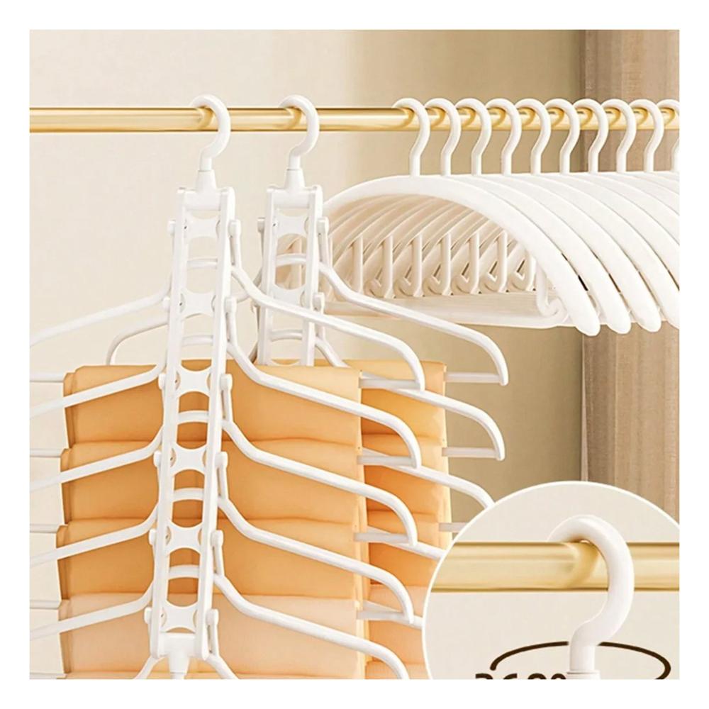 Perchero Plegable 6 en 1 Blanco Funcional para Almacenamiento Diario Extra Y notas