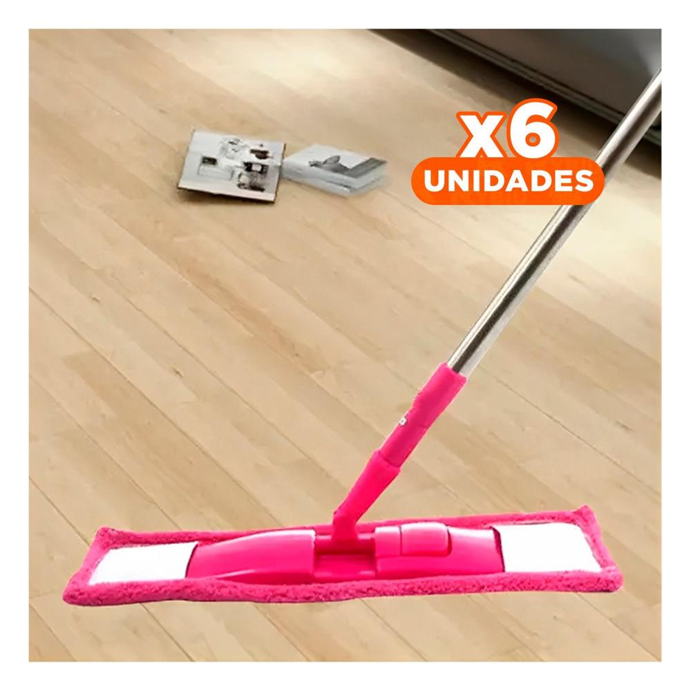 Pack6 Repuesto Rectangular de Microfibra Fucsia Secado Rapido Uso Diario Y Regalo Sticker