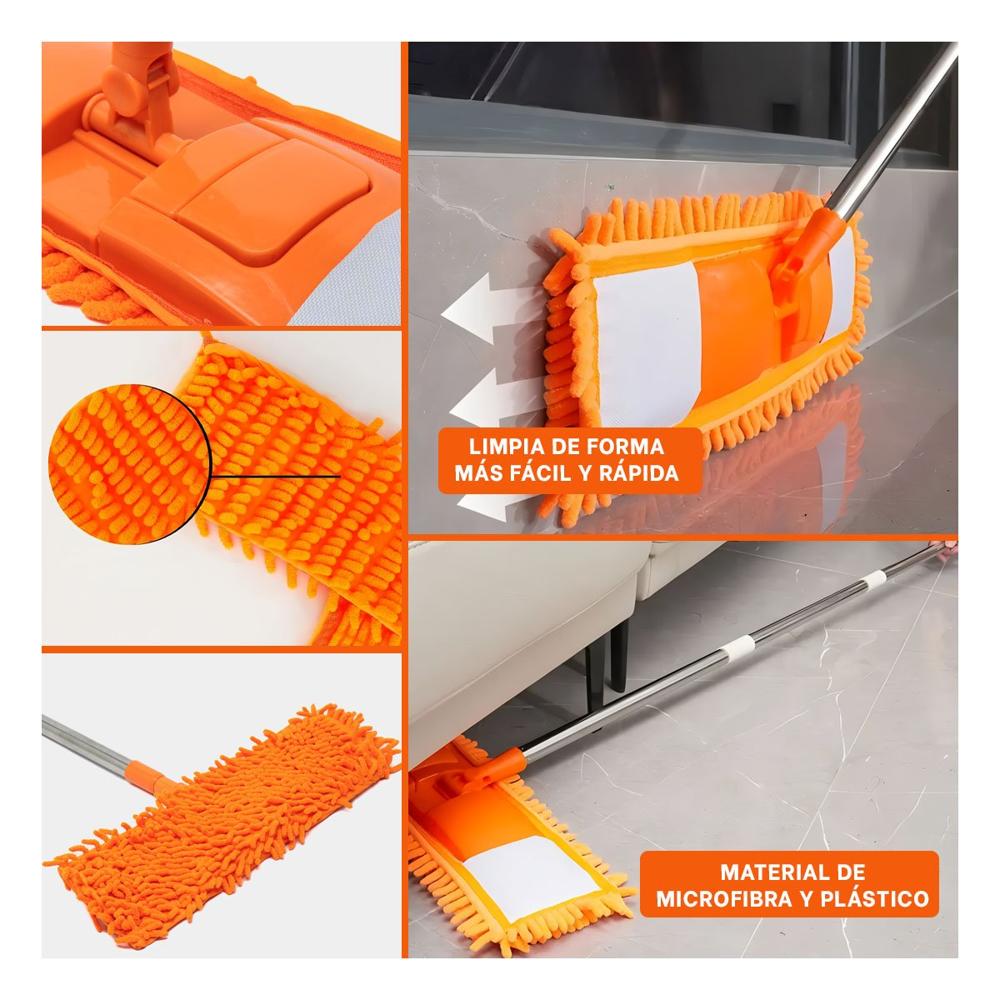 Trapedor Rectangular de Microfibra Naranja de Secado Rapido Uso Diario Y Ligas Regalo