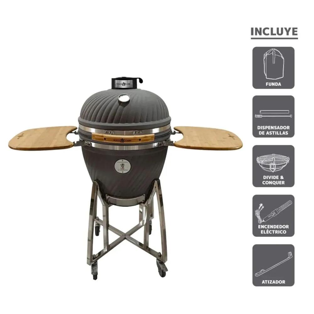 Horno Kamado Premium BLACK FLAME 22 KS-22-SP-G - GRIS