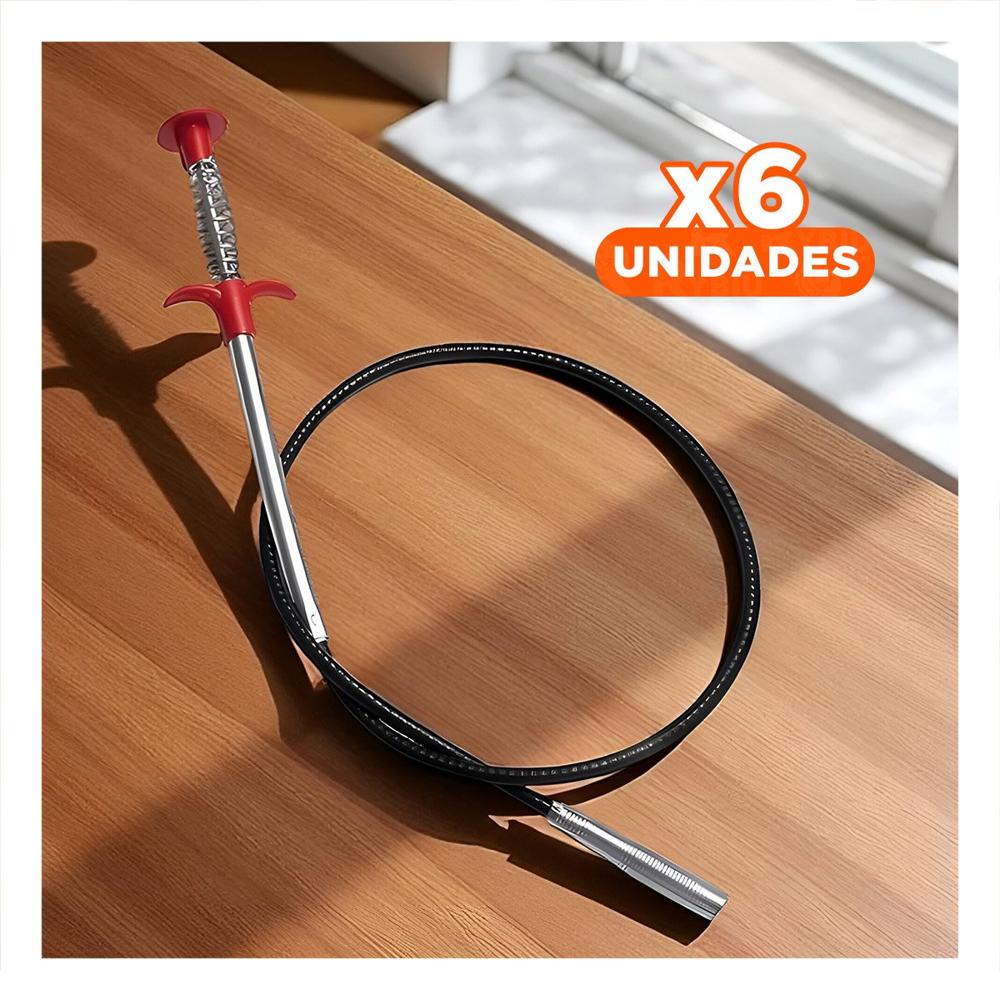 Pack6 Varilla Flexible de Limpieza para Drenaje Domestico