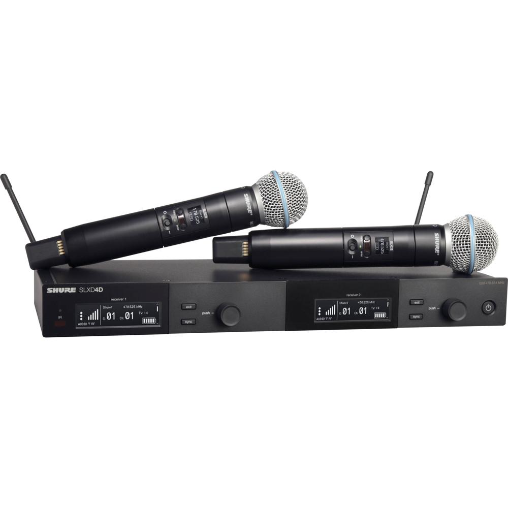 Shure SLXD24D B58 Sistema de Microfono Inalambrico de Mano Dual-Canal con Capsulas Beta