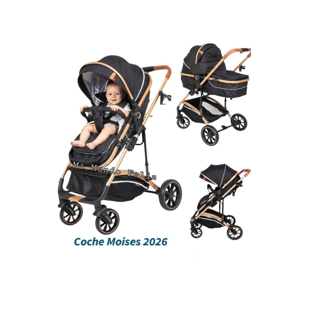 Coche para Bebe Moises Reversible Negro Negro