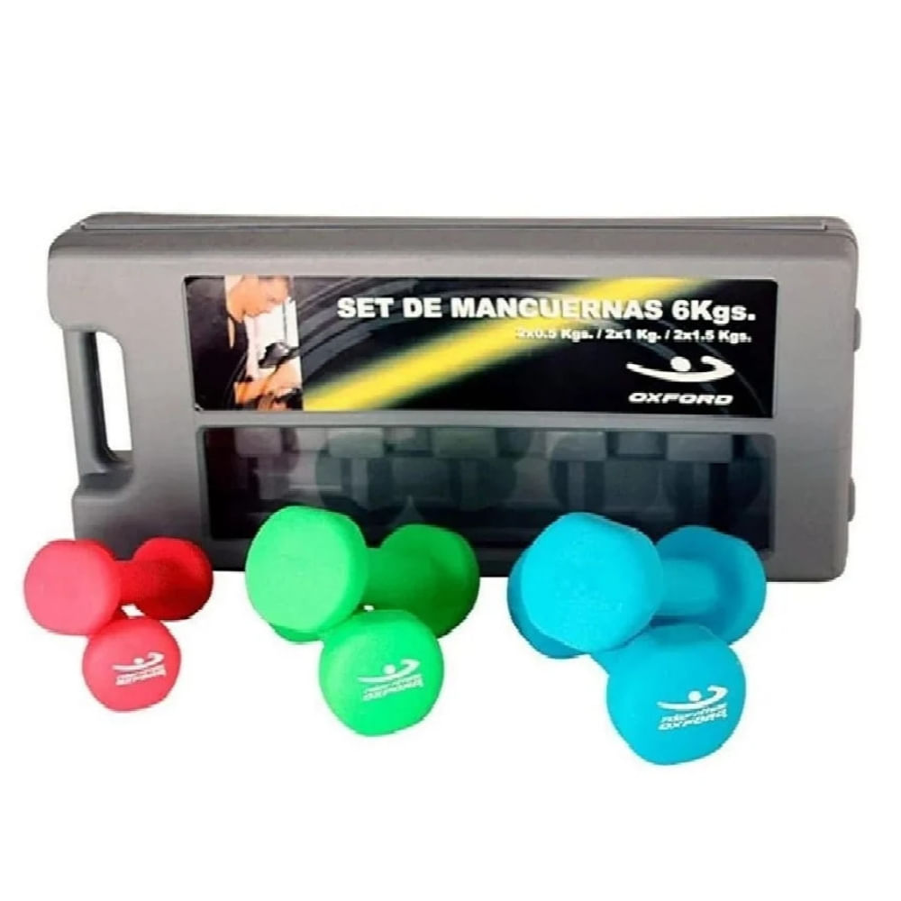 Set De Mancuernas Vinilo 6kg con Maletín