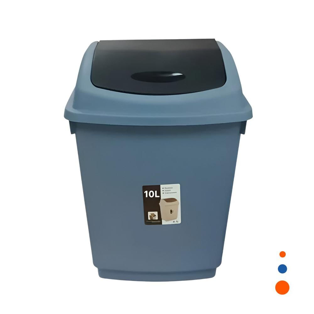 Tacho de Basura Vaiven con Tapa Azul y Formato Compacto de 10L Y Regalo Sticker
