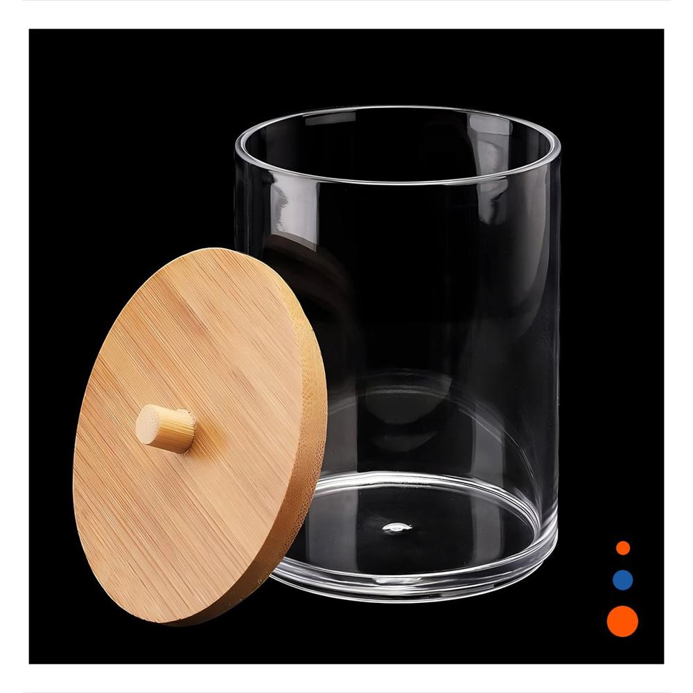 Dispensador Acrilico con Tapa de Madera 7x11cm Transparente Practico Plus Y notas