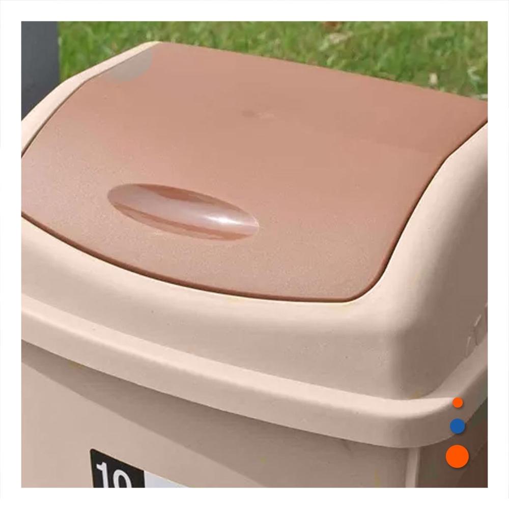Tacho Color Marron de Basura con Tapa Vaiven y Capacidad Funcional 10L Y Papel Regalo