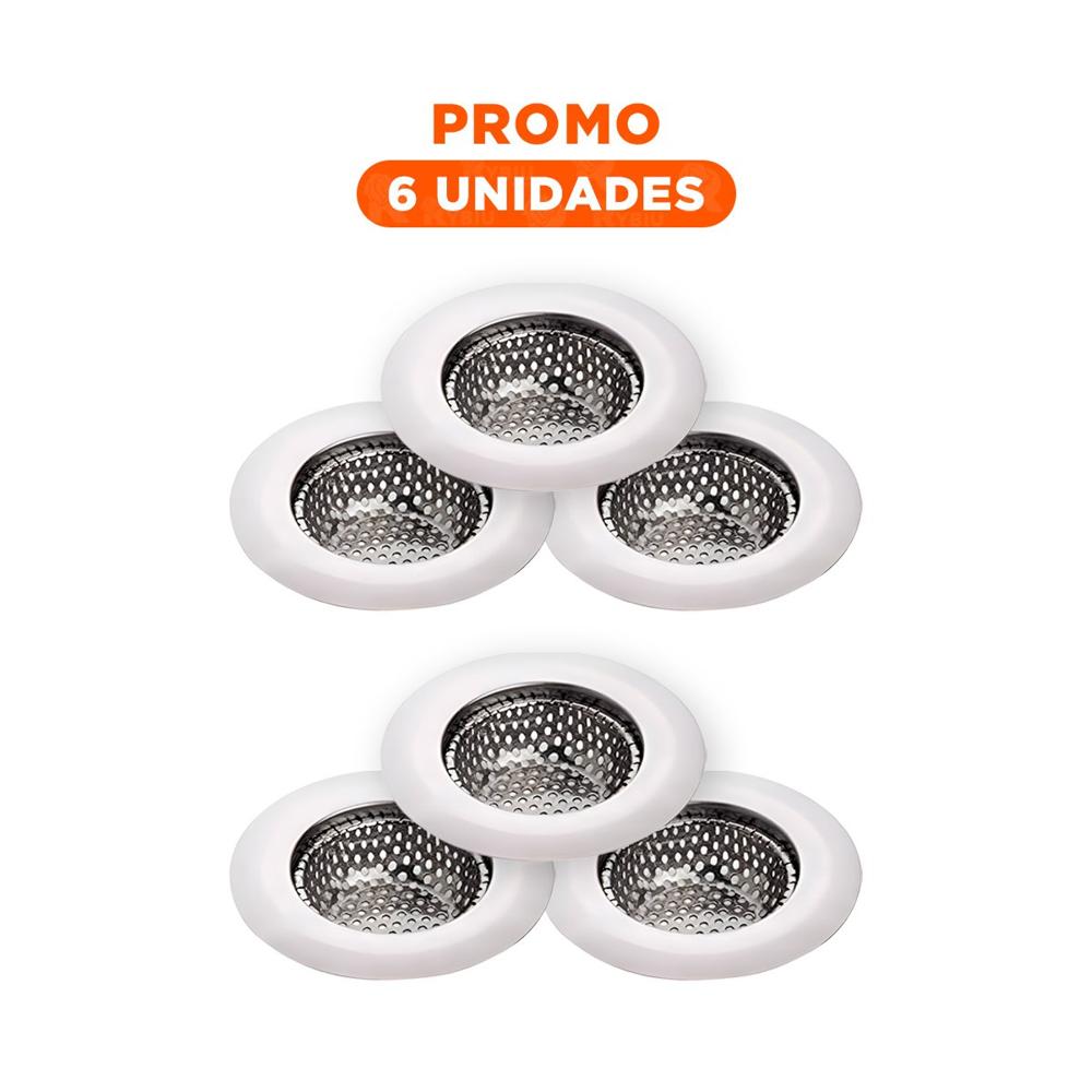 Pack6 Colador Plateado de Tuberia con Funcion de Filtrado Constante Y Regalo Sticker