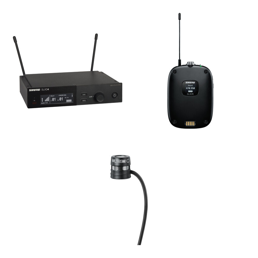 Shure SLXD14 85 Sistema de Microfono Lavalier Inalambrico Digital Cardioide WL185m