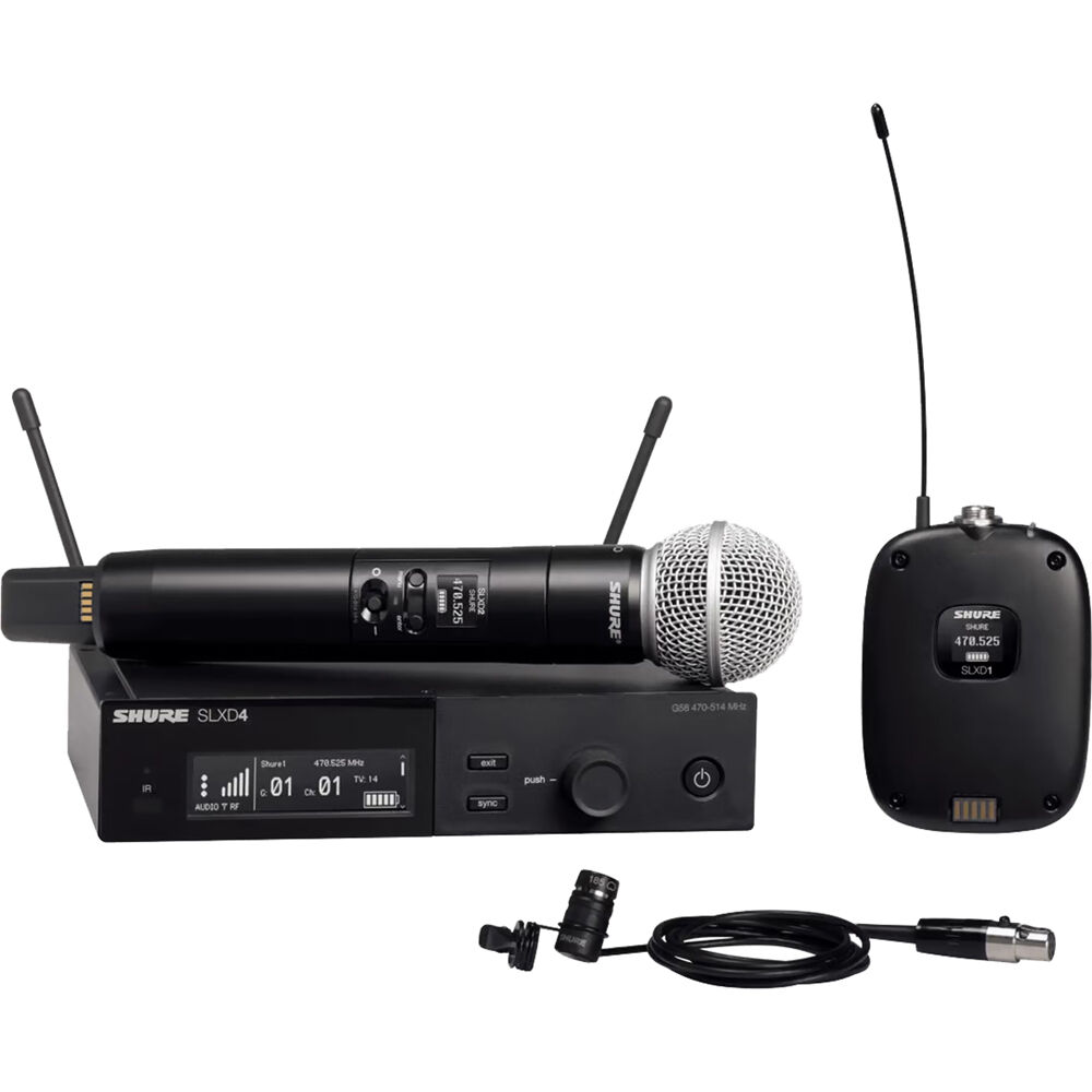 Shure SLXD124 85M Sistema de Microfono Inalambrico Digital Combo con Microfono Lavalier
